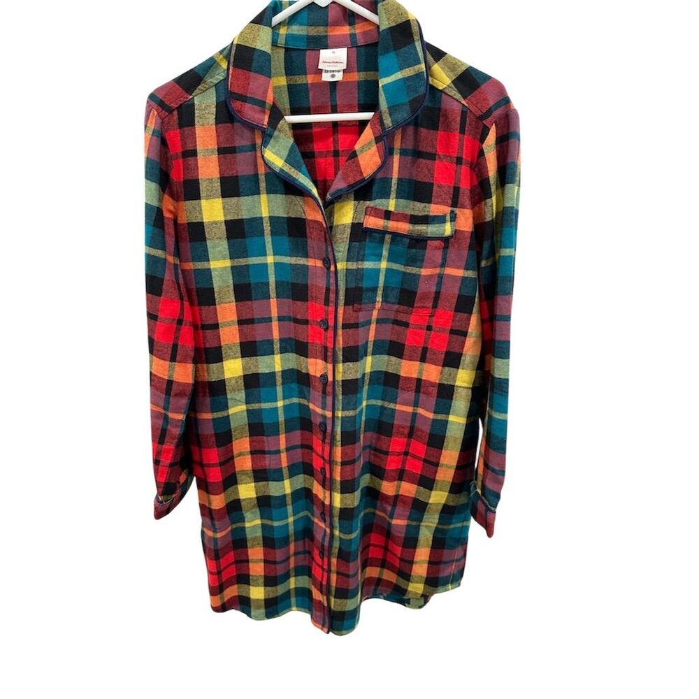 Hanna Andersson Women's XS Standard Flannel Plaid Night Shirt Multicolor